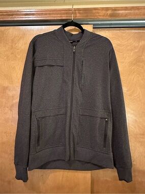 Public Rec Men's Charcoal Zip-Front Sweater Jacket